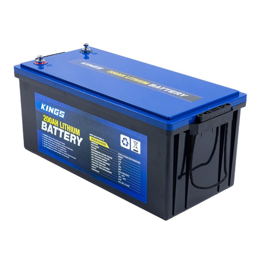 Buy Kings 12V 200Ah Deep Cycle Lithium LiFePO4 Battery + 25A DC to DC ...