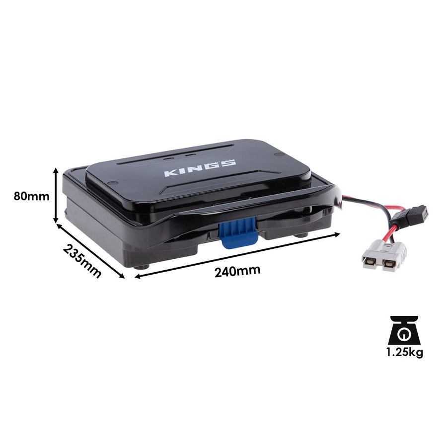 Kings 12V Portable Travel Sandwich Press Toasties on the Go Non Stick coating