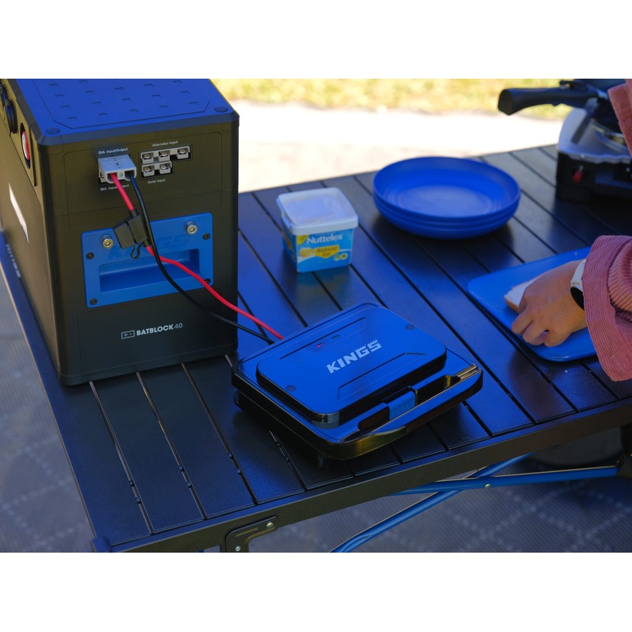 Kings 12V Portable Travel Sandwich Press Toasties on the Go Non Stick coating