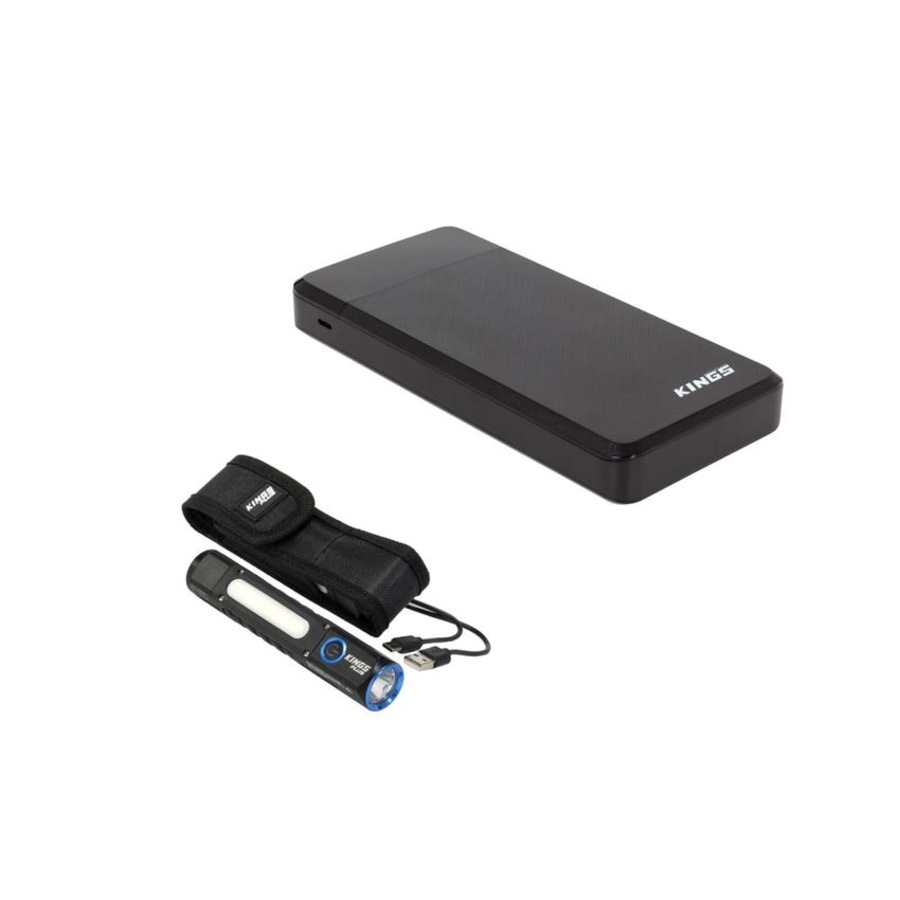 Kings 20,000 mAH Lithium Portable Power Bank + Rechargeable Torch