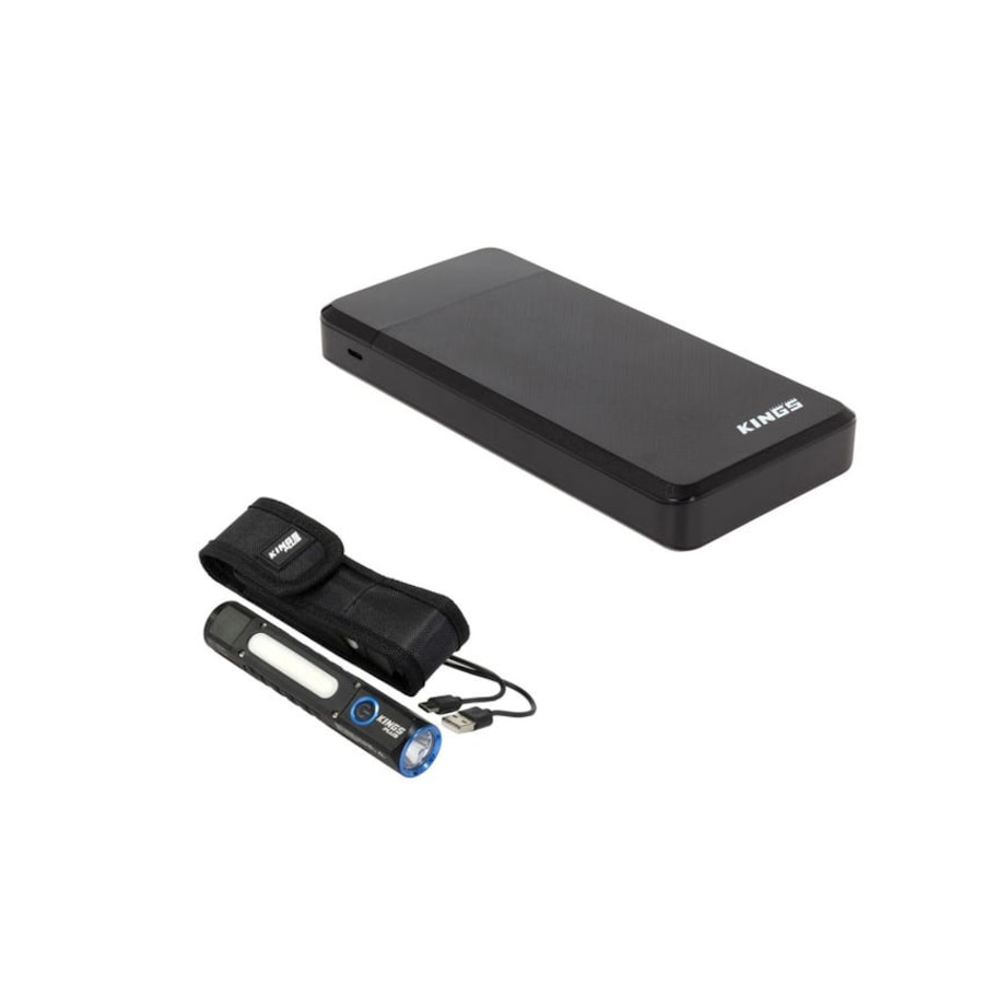 Kings 20,000 mAH Lithium Portable Power Bank + Rechargeable Torch