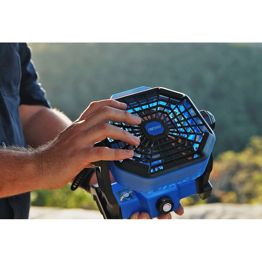 Kings 2in1 Lithium Rechargeable LED Light/Fan + Plus Lithium LED Headtorch + Lithium Rechargeable LED Camp Lantern