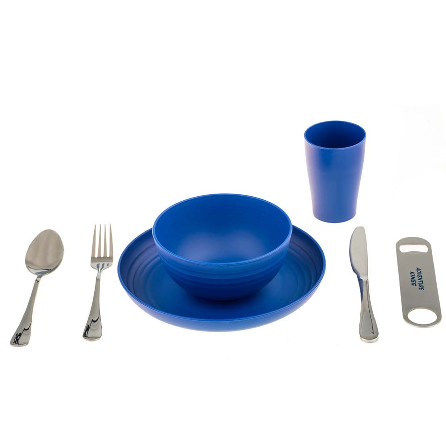 KINGS 37 Piece Six-Person Picnic Set Bonus Bottle Opener stainless-steel cutlery
