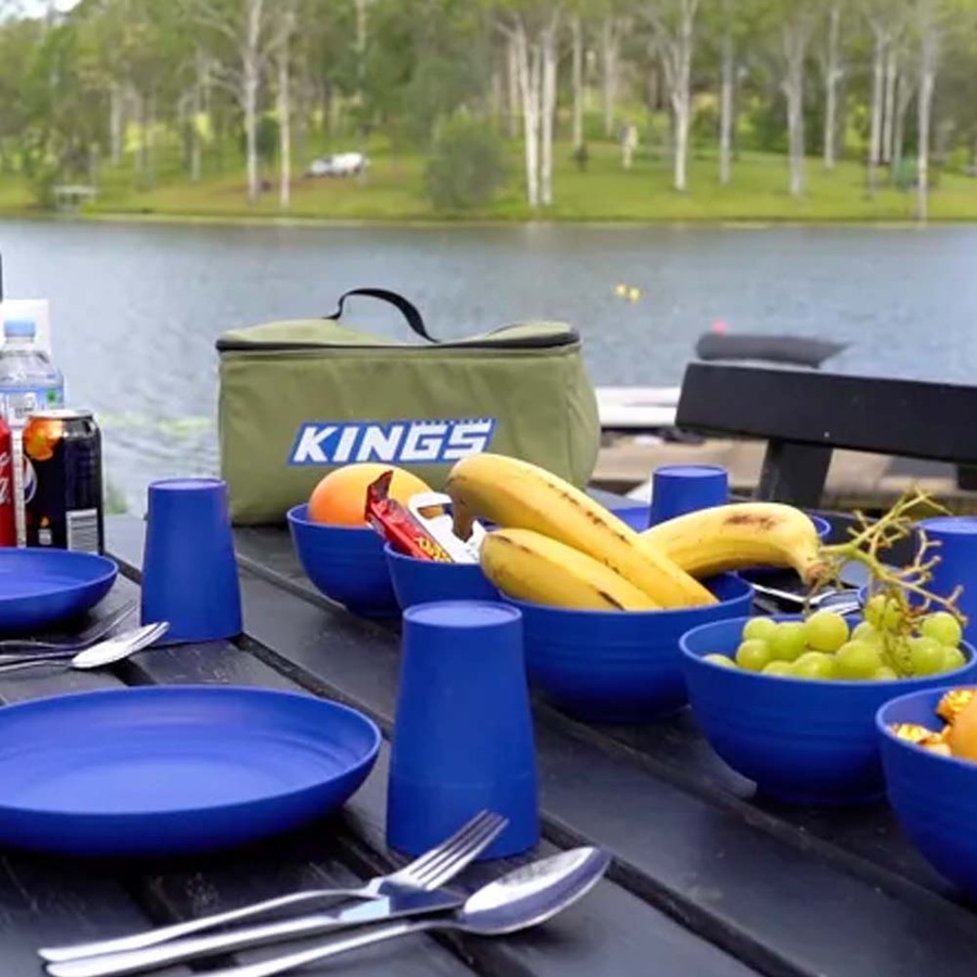 KINGS 37 Piece Six-Person Picnic Set Bonus Bottle Opener stainless-steel cutlery