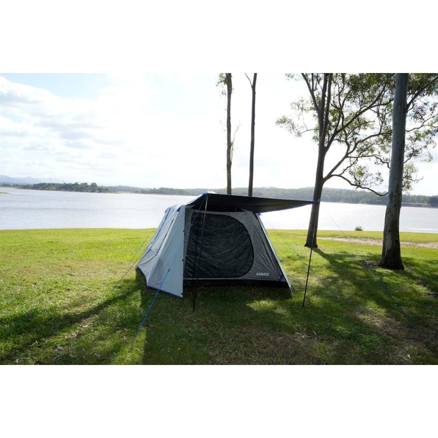 Kings 4-6 Person Tent Waterproof polyester quick set up+ Mesh Flooring - 3 x 3m