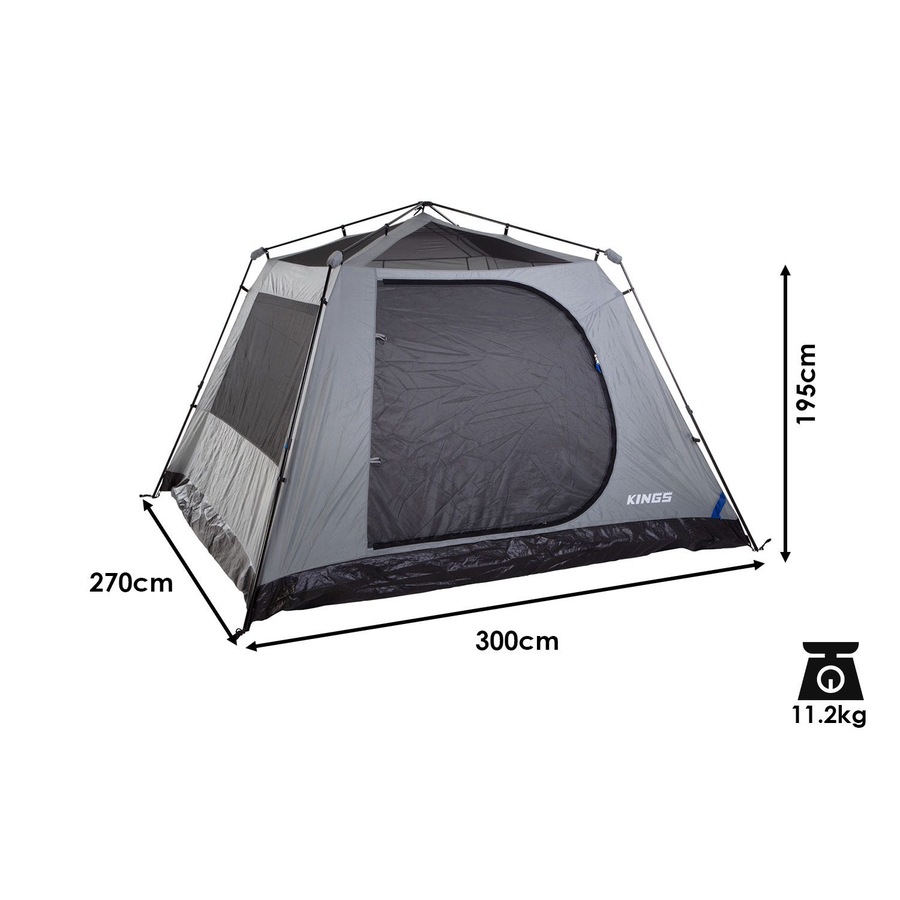 Kings 4-6 Person Tent Waterproof polyester quick set up+ Strip Light