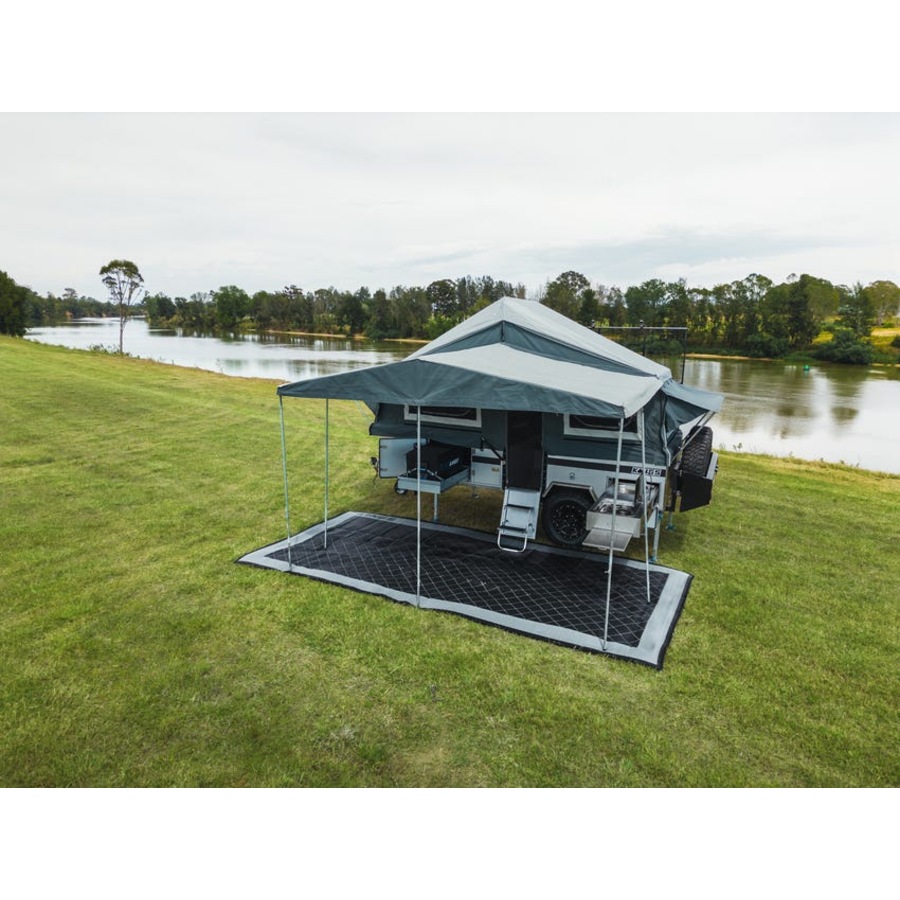 Kings 6-8 Person Tent polyester quick set up + Caravan Mat 5x2.4m