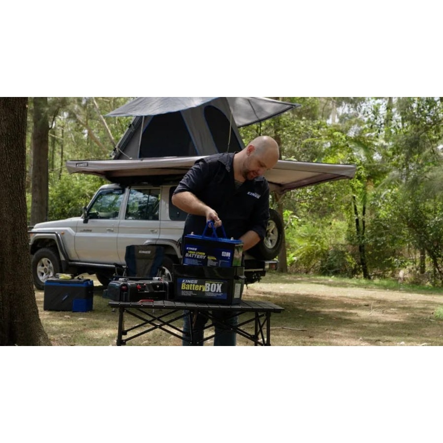 Kings 75L Stayzcool MKII Dual Zone Fridge/Freezer + 100ah Lithium Battery+Box