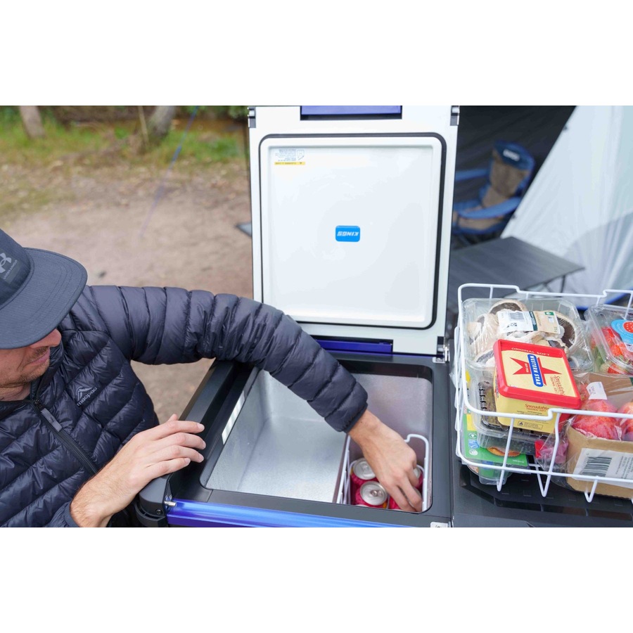 Kings 75L Stayzcool MKII Dual Zone Fridge/Freezer - 115 Can Capacity - Dual Side Opening Lid