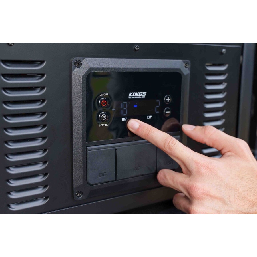 Kings 75L Stayzcool Portable Fridge/Freezer MKII + Cover 5 Yr Wrnty+ Wireless Thermometer