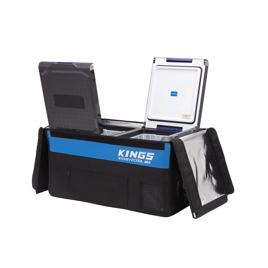 Kings 75L Stayzcool Portable Fridge/Freezer MKII + Cover 5 Yr Wrnty+ Wireless Thermometer