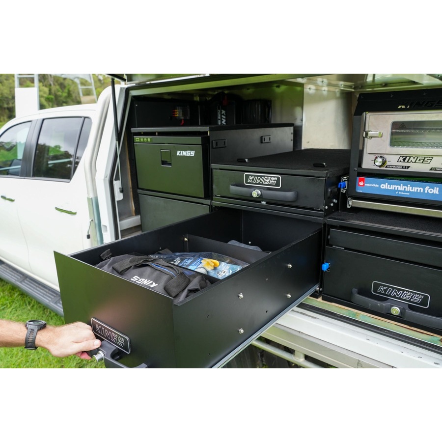 Kings 900mm Drawer Modular Design - Heavy Duty Frame - Premium Black Finish - Ute Rear Drawer