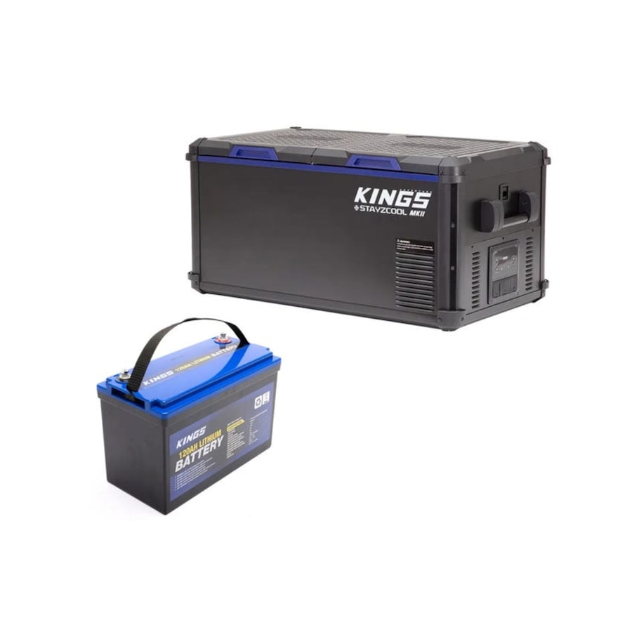 Kings 90L Stayzcool MKII Dual Zone Fridge/Freezer + 120Ah Lithium Battery