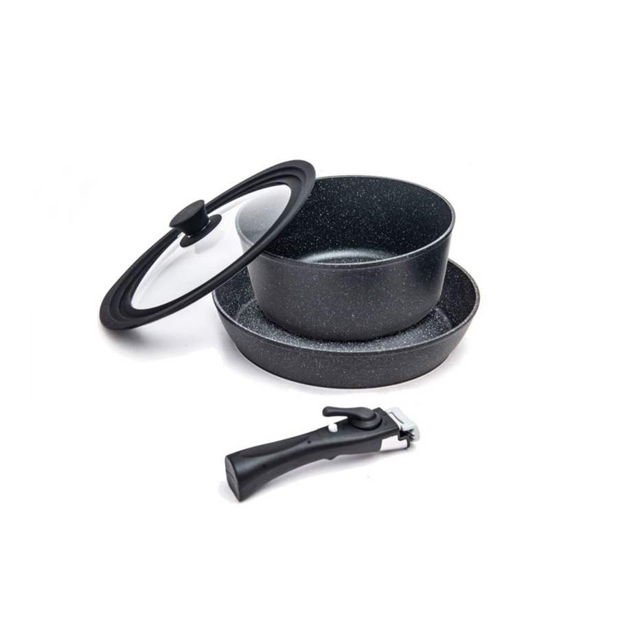 Kings Aluminium Cooking Set + Single Burner Gas Stove + Single Burner Gas Stove Carry Bag