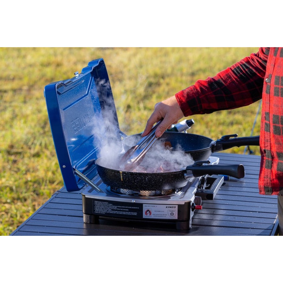 Kings Aluminium Cooking Set + Single Burner Gas Stove + Single Burner Gas Stove Carry Bag