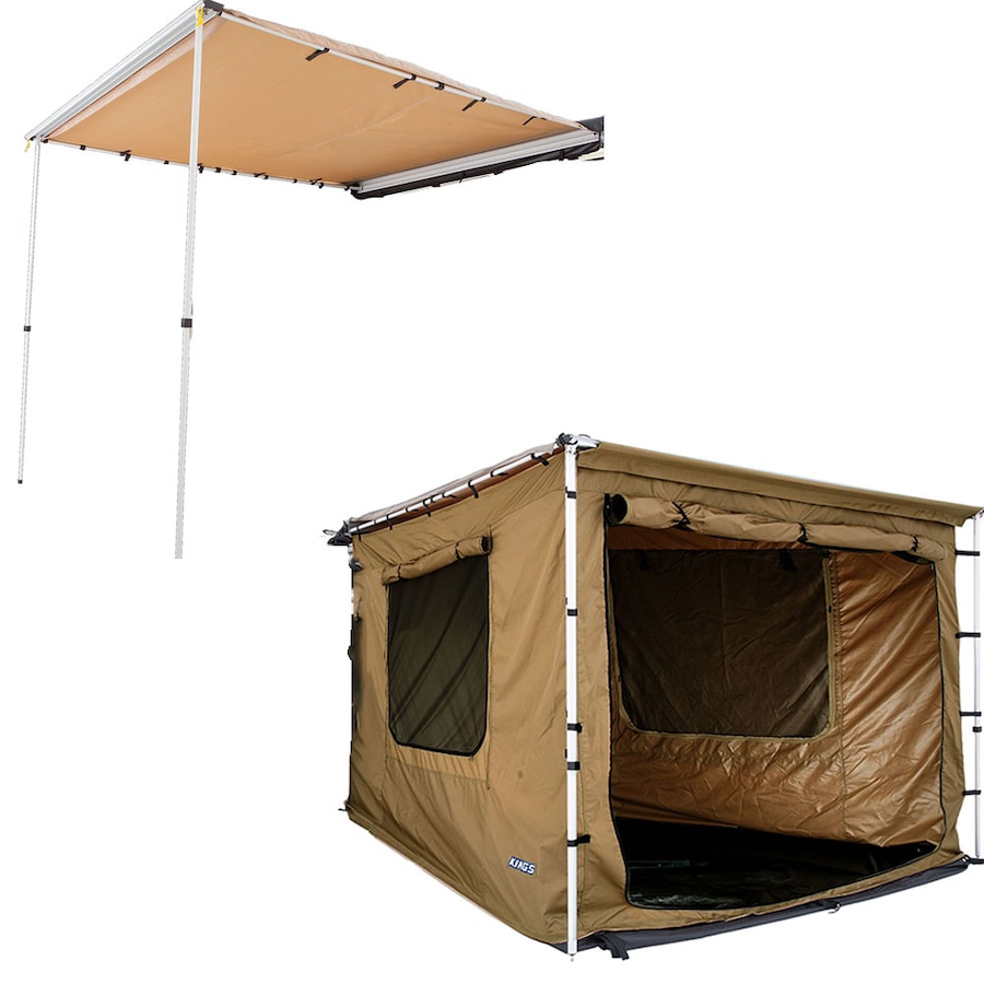 KINGS Awning 2x3m + 2x3m Awning Tent 4X4 Extension Tent Side Shade Roof Rack
