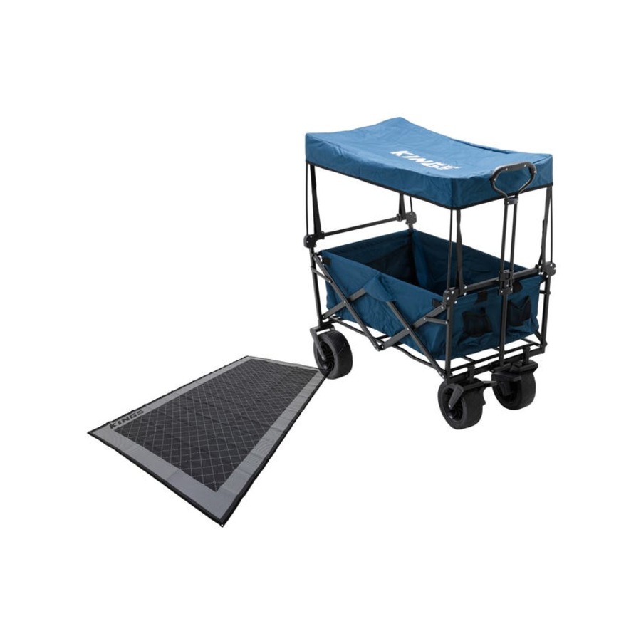 Kings Beach & Camping Folding Cart 120kg Rating + Caravan Floor Mat 5x2.4m