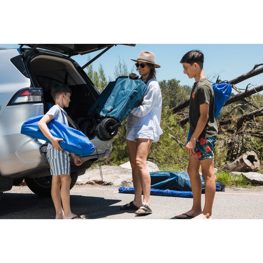 Kings Beach & Camping Folding Cart 120kg Rating + Caravan Floor Mat 5x2.4m