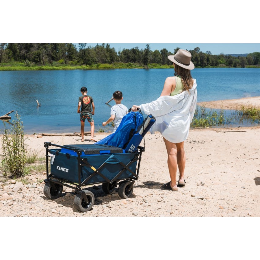 Kings Beach & Camping Folding Cart 120kg Rating + Caravan Floor Mat 5x2.4m