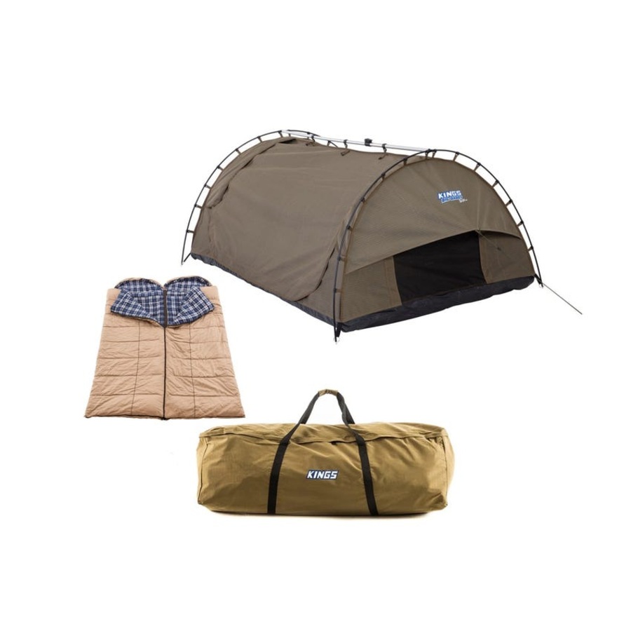 Kings Big Daddy Deluxe Double Swag MKII+2xPremium Sleeping Bags+Canvas Carry Bag