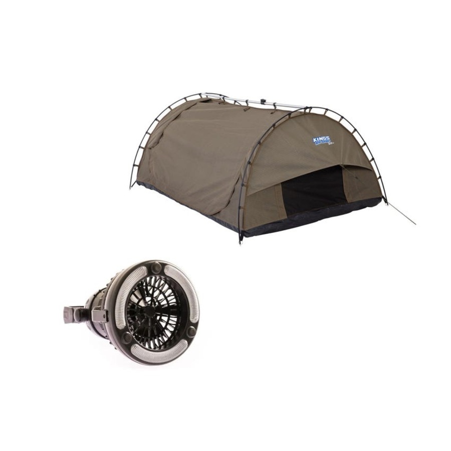 Kings Big Daddy Deluxe Double Swag MKII - 70mm Mattress incl+ 2in1 LED Light/Fan