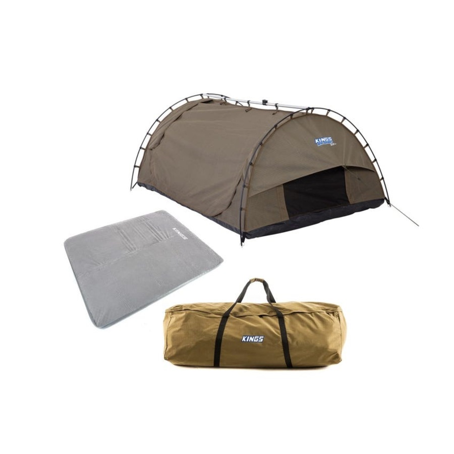Kings Big Daddy Deluxe Double Swag MKII+Self Inflating Mattress+Canvas Carry Bag