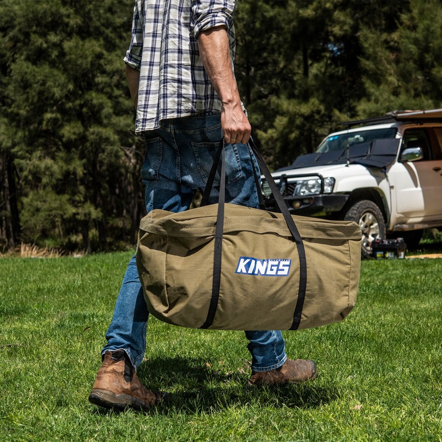 Adventure Kings Campfire BBQ Bag Heavy-Duty 400GSM Canvas Weather Resistant 4WD