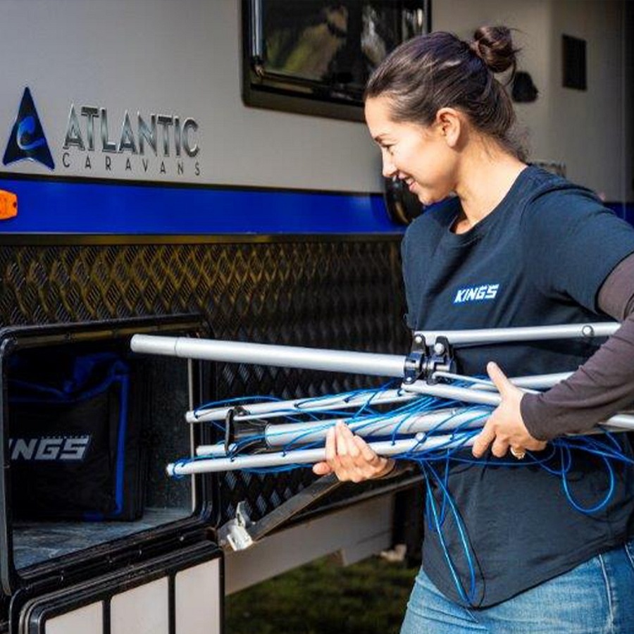 Adventure Kings Camping Clothesline Portable Collapsible Hanging Clothing 6 Rope