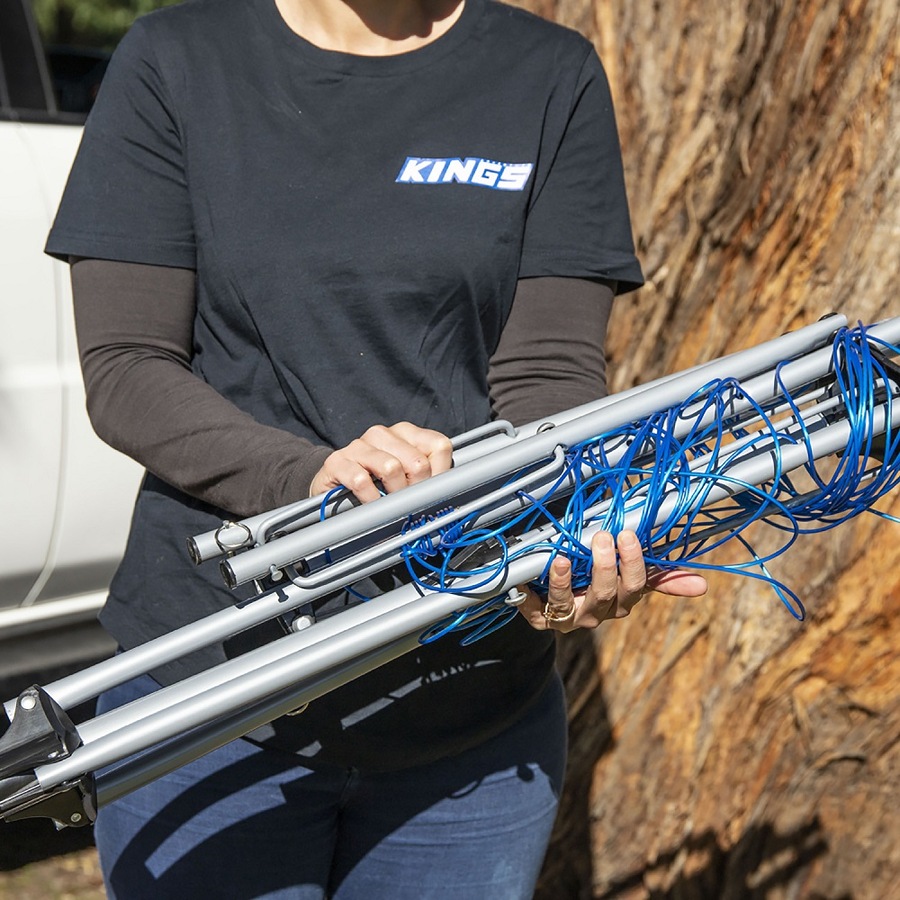 Adventure Kings Camping Clothesline Portable Collapsible Hanging Clothing 6 Rope