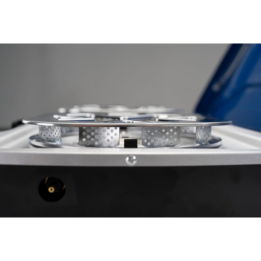 Kings Double Burner Gas Stove - Twin Adjustable 11,000 BTU Burners - 360° Windbreak - Piezo Ignition - Heavy-Duty Lid & Handle