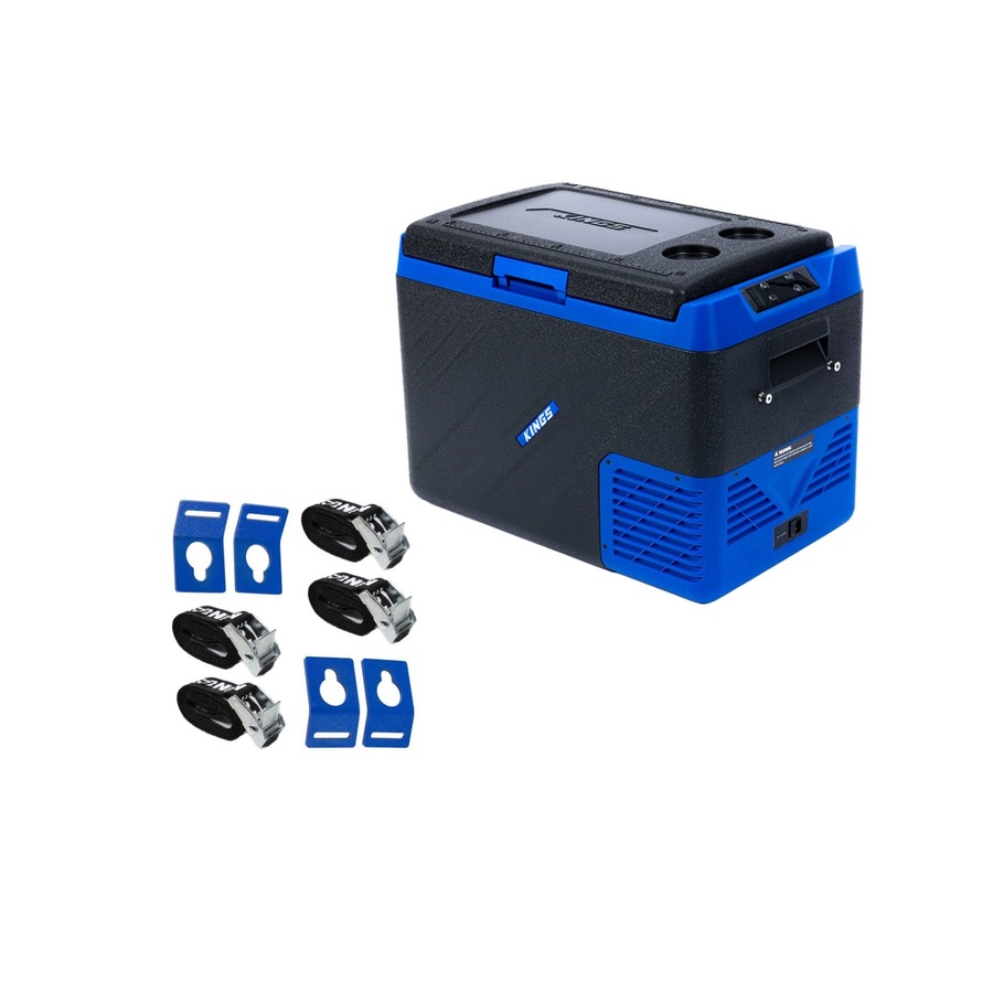 Adventure Kings Escape 40 Portable Camping Fridge / Freezer + Fridge Tie Down Kit