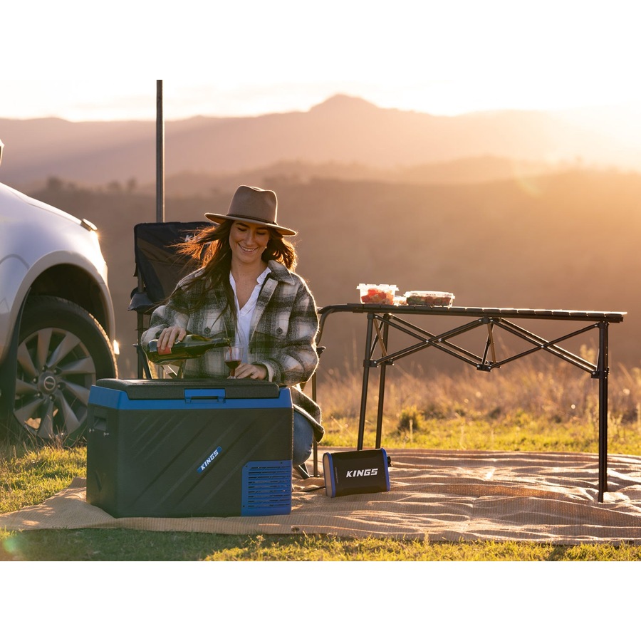 Adventure Kings Escape 40 Portable Camping Fridge / Freezer + Fridge Tie Down Kit
