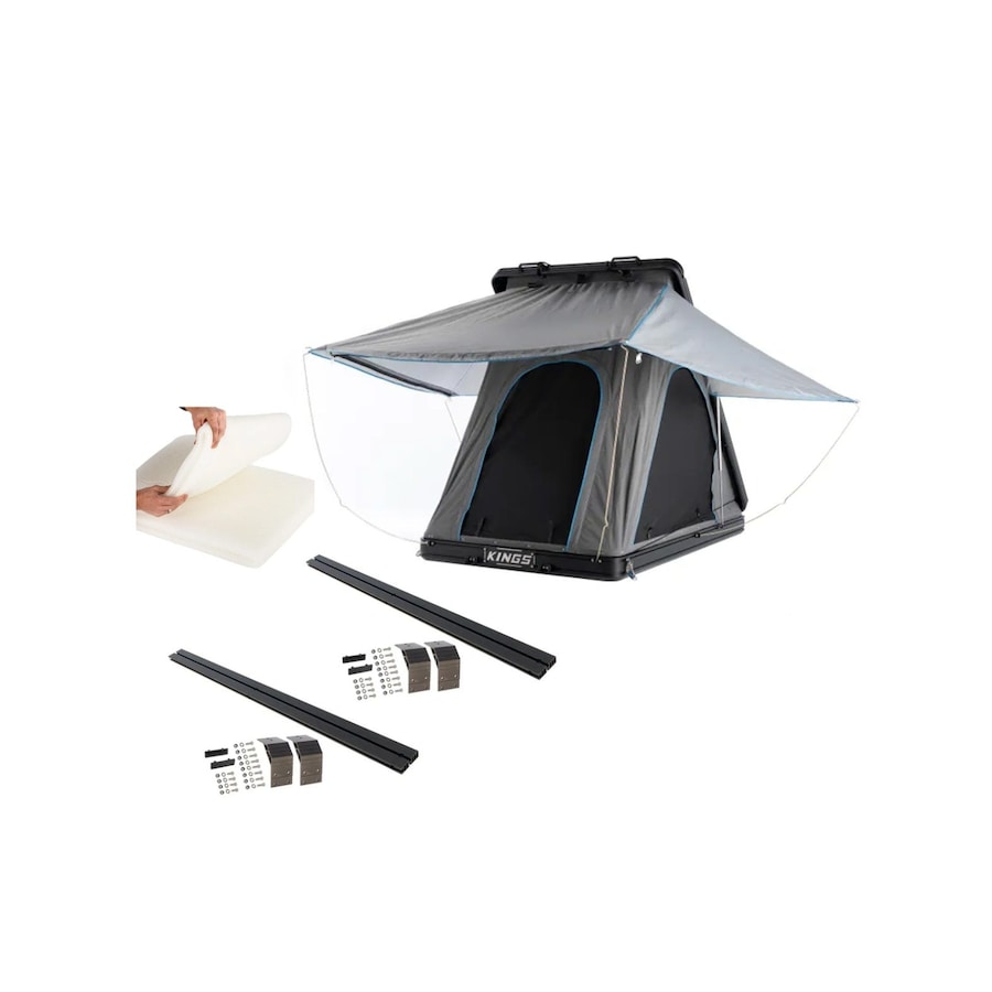 Kings Grand Tourer Aluminium Roof Top Tent MKIII + 2x Grand Tourer Aluminium Roof Top Tent - Single Crossbar + Roof Top Tent Anti-Condensation Mat