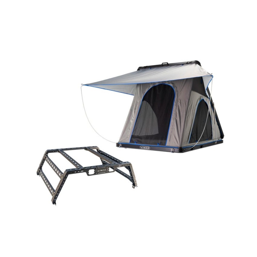 Kings Grand Tourer Lite Roof Top Tent hard shell+ Universal Ute Tub Rack