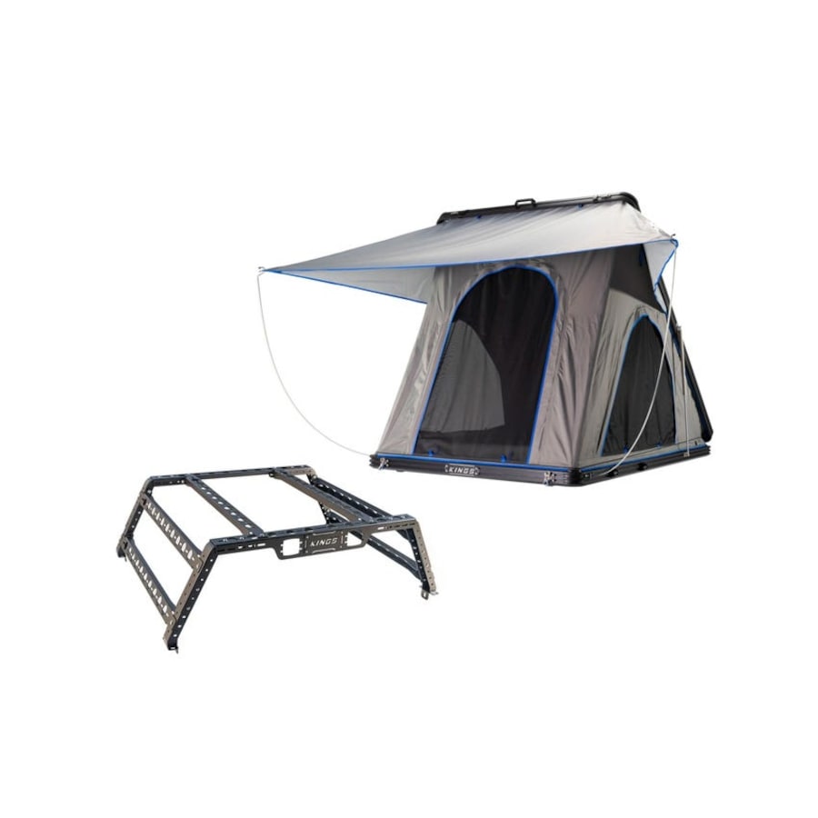 Kings Grand Tourer Lite Roof Top Tent hard shell+ Universal Ute Tub Rack