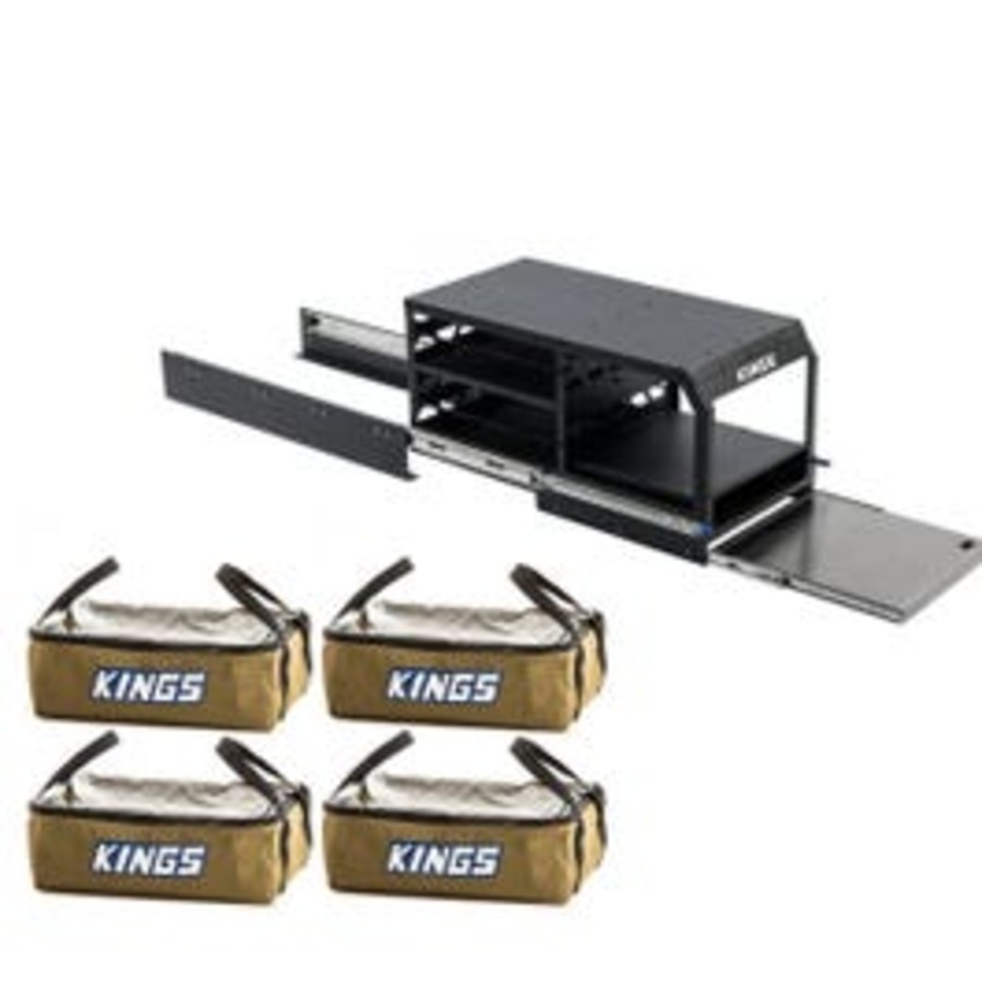 Kings Pantry Slide -Pull-Out Camp Kitchen-SS table+ 4x Clear Top Canvas Bag