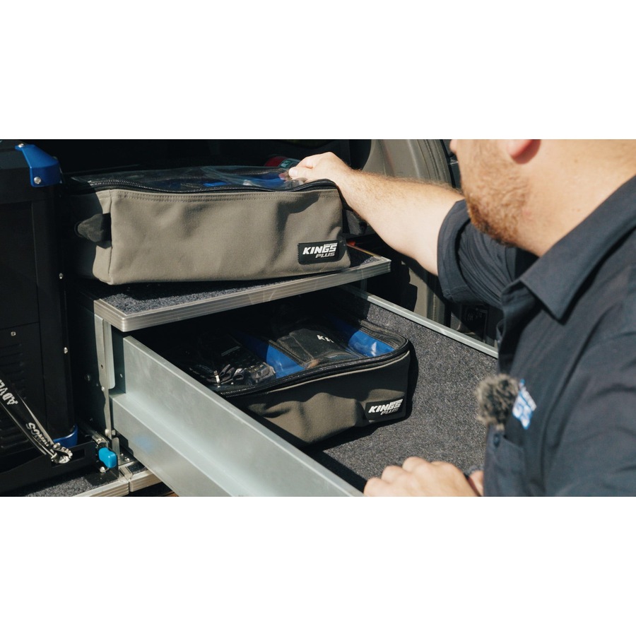 Kings Plus Clear Top Canvas Bag - Large - Clear PVC Lid with SBS Zippers - 370GSM Grey Canvas