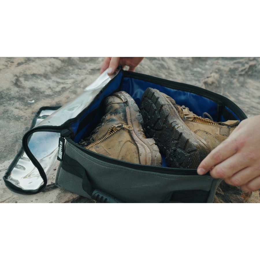 Kings Plus Clear Top Canvas Bag - Large - Clear PVC Lid with SBS Zippers - 370GSM Grey Canvas