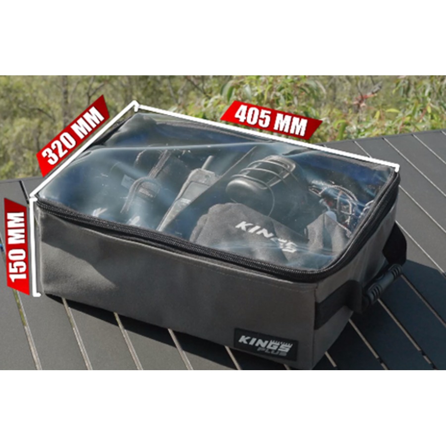 Kings Plus Clear Top Canvas Bag - Large - Clear PVC Lid with SBS Zippers - 370GSM Grey Canvas