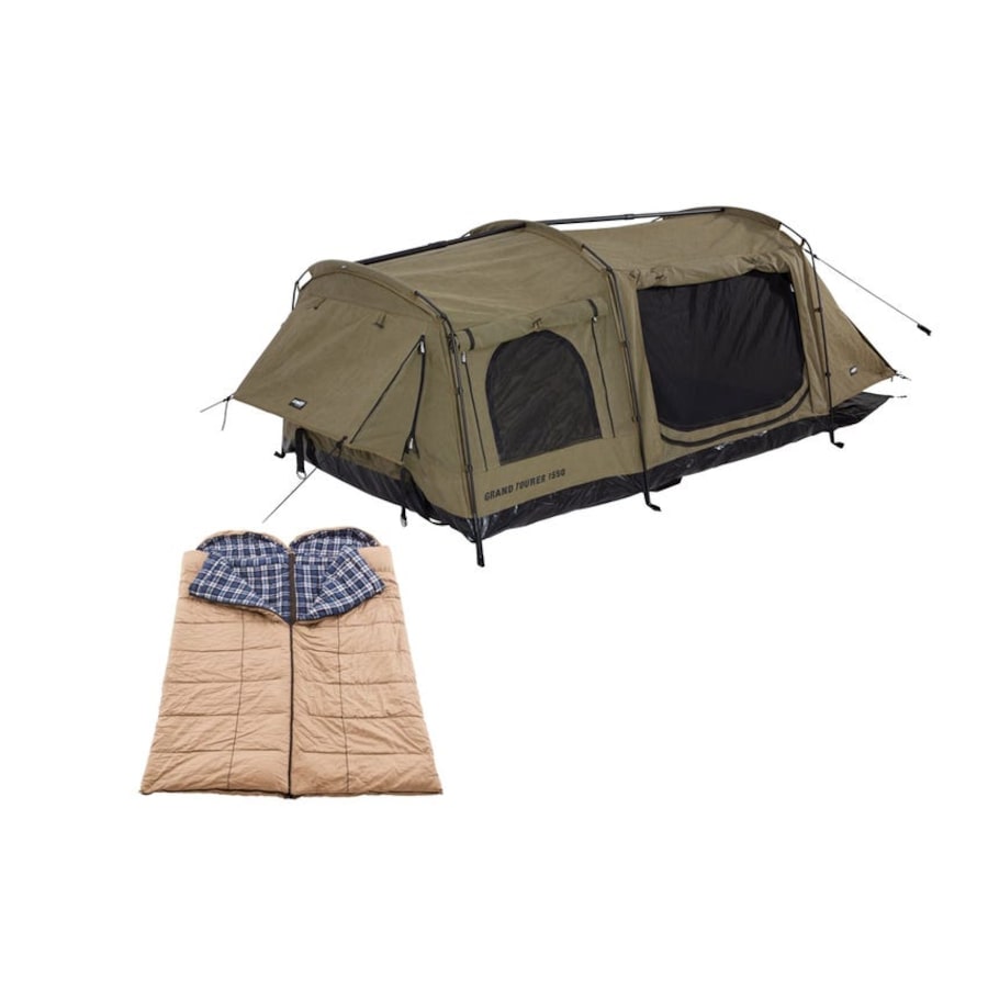 Kings Plus Grand Tourer Double Swag 2 Yr Wrnty+Premium Sleeping Bag Left & Right