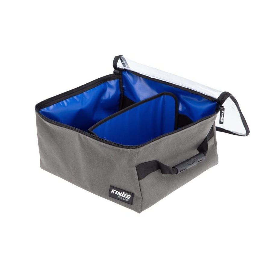 Kings Plus Tall Clear Top Bag - Clear PVC Lid - 370GSM Grey Canvas 28L