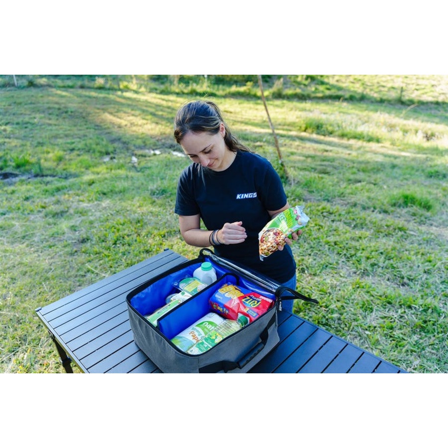 Kings Plus Tall Clear Top Bag - Clear PVC Lid - 370GSM Grey Canvas 28L