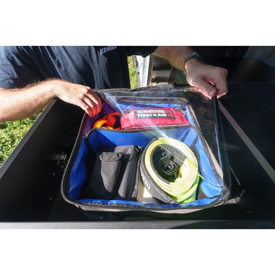 Kings Plus Tall Clear Top Bag - Clear PVC Lid - 370GSM Grey Canvas 28L