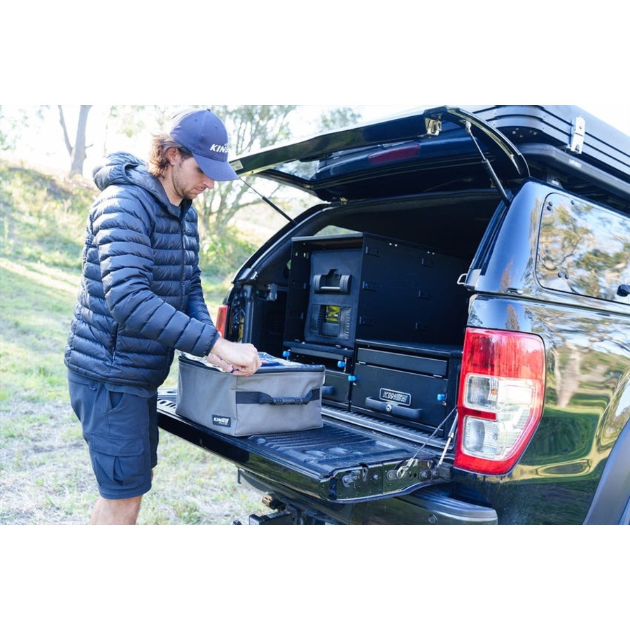 Kings Plus Tall Clear Top Bag - Clear PVC Lid - 370GSM Grey Canvas 28L