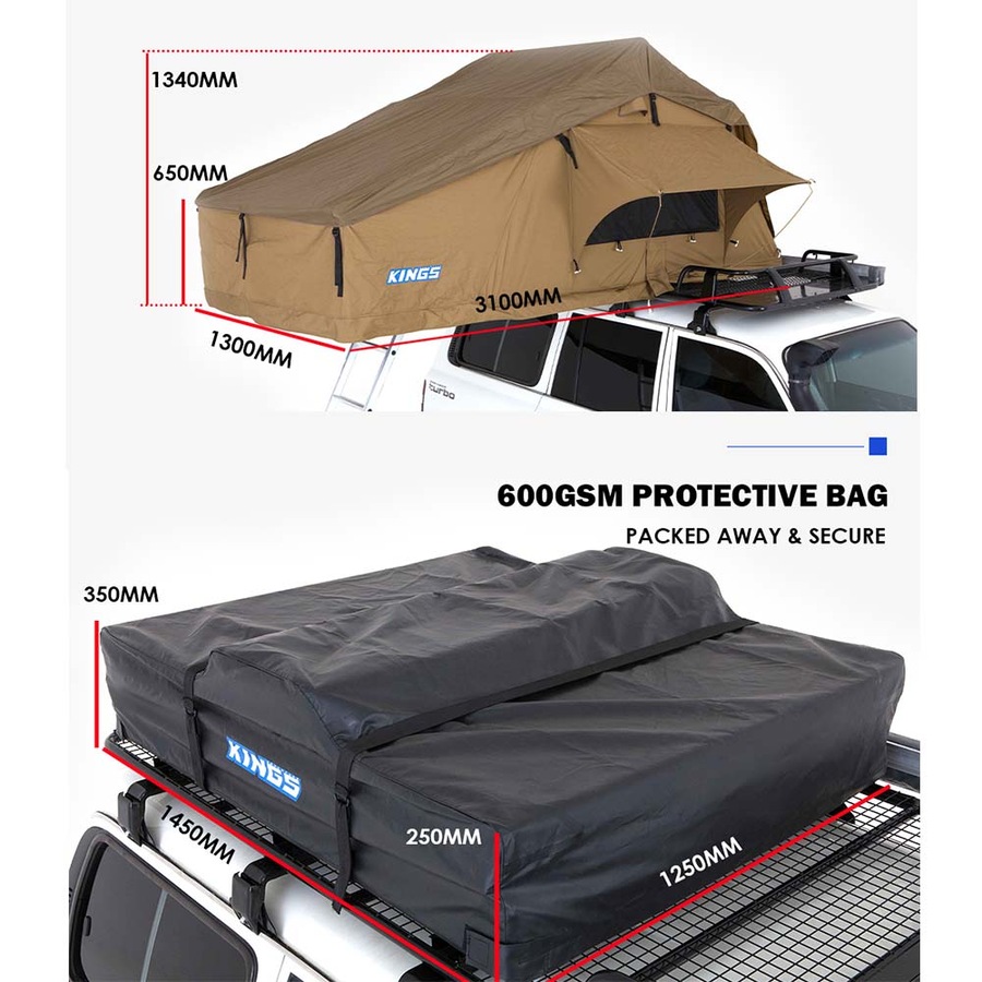 KINGS Premium Roof Top Tent + 6 Man Annex 4WD Offroad Camper Trailer 4x4 Car
