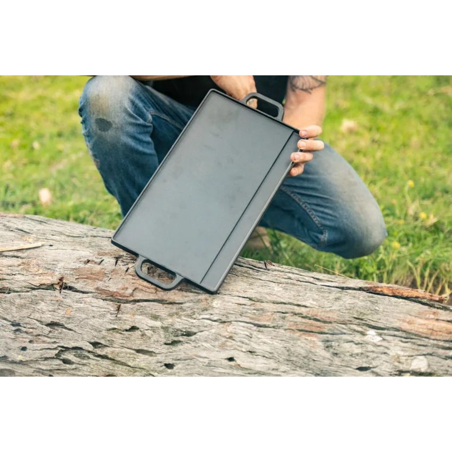 Kings Premium Stainless Steel Folding Firepit + Cast Iron Cooking Set