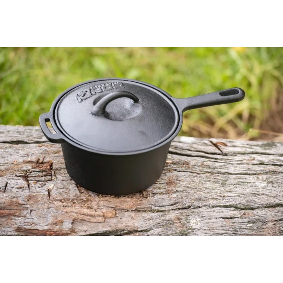 Kings Premium Stainless Steel Folding Firepit + Cast Iron Cooking Set