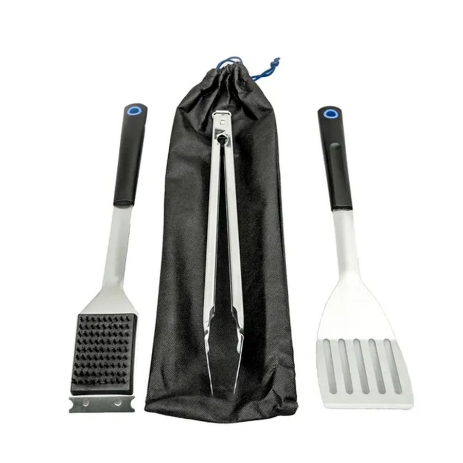 Kings Single Burner BBQ 500 BTU Gas + Campfire BBQ Canvas Bag + Barbecue Tools