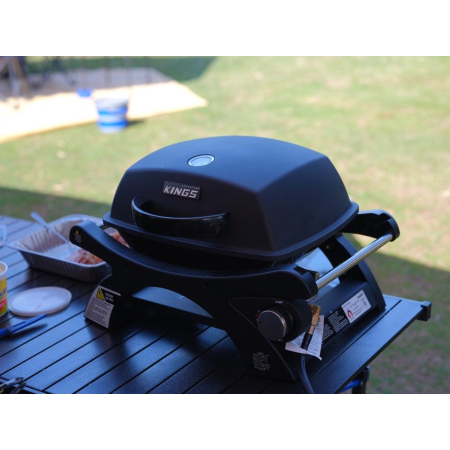 Kings Single Burner BBQ 500 BTU Gas + Campfire BBQ Canvas Bag + Barbecue Tools