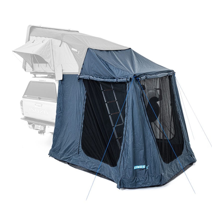 Kings Tourer X 1600 Side-Opening Rooftop Tent Annex - 7 sqm Space - 5-Person - PVC Bucket Floor
